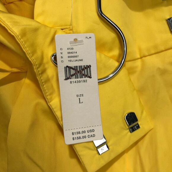 Anthropologie x Exquise Barrel Wide Leg Pleated Chino Pant Yellow/ Jaune Size L - Picture 8 of 9